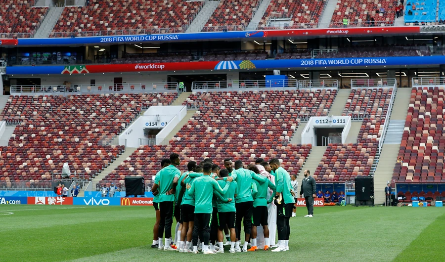The Green Falcons open their World Cup account against the hosts Russia. (AP)