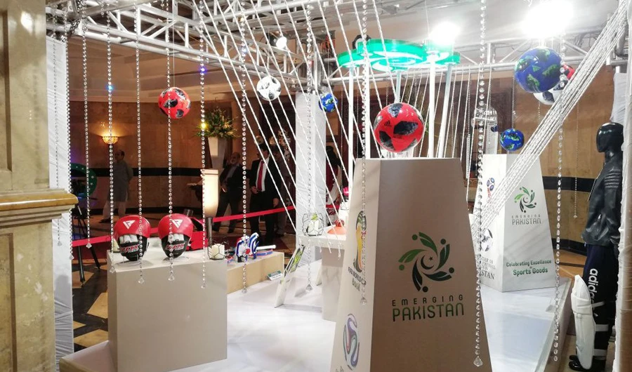 Telstar 18 displayed alongside other sport products. (Photo courtesy: Forward Sports)