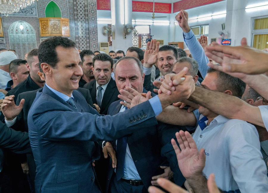 Bashar Assad has rarely appeared in public outside Damascus since Syria’s conflict broke out more than six years ago. (AFP)