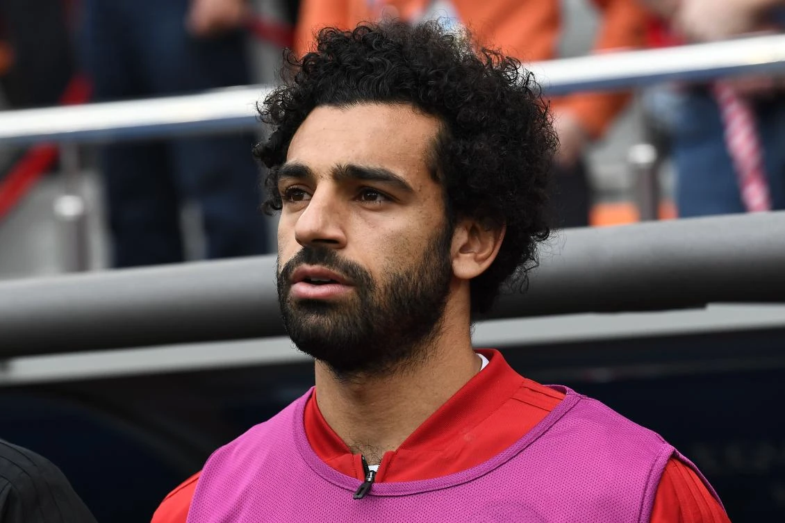 Mohamed Salah had the unusual vantage point of the subs bench in Egypt's match against Uruguay.