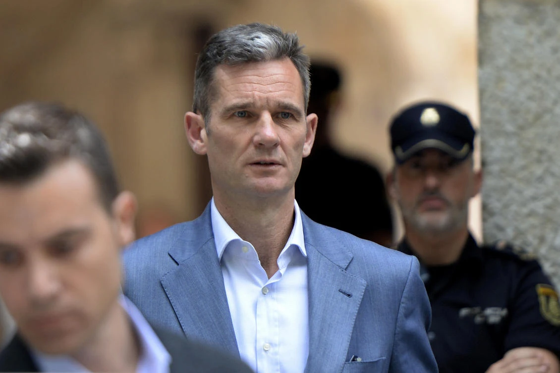 Spain’s Princess Cristina’s husband Inaki Urdangarin leaves a courthouse in Palma de Mallorca, Spain, Wednesday, June 13, 2018 (AP/Joan Llado)