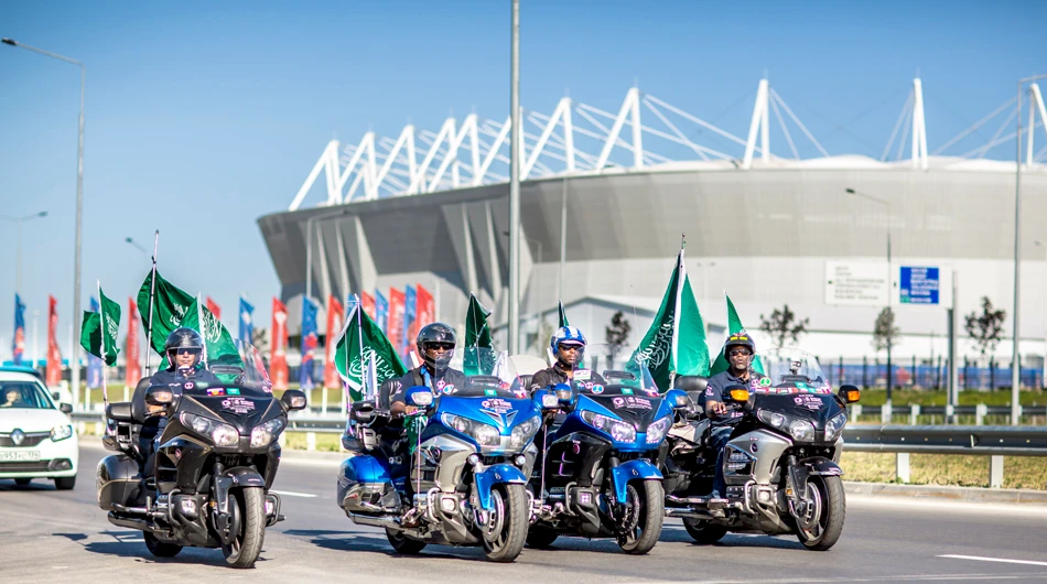 Flying the flag for the Green Falcons in Russia
