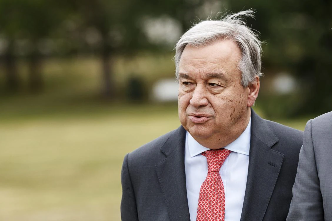 Photo showing UN Secretary General Antonio Guterres arrives to take part in the annual Kultaranta meeting on foreign and security policy on June 18, 2018 at the presidential Kultaranta summer residence in Naantali, Finland. (AFP)