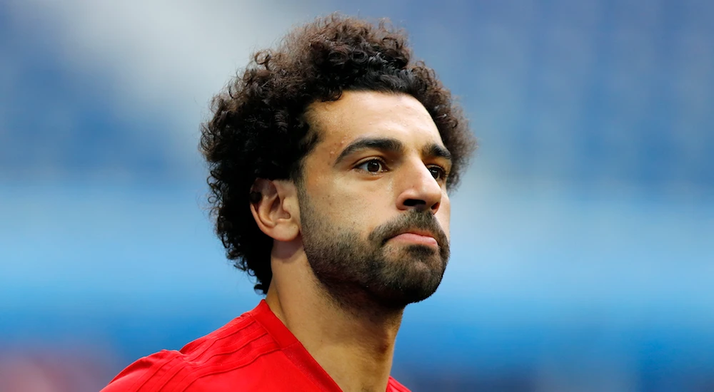 Egypt's forward Mohamed Salah at a training session on June 18, 2018 in Saint Petersburg during the Russia 2018 World Cup football tournament. (AFP)