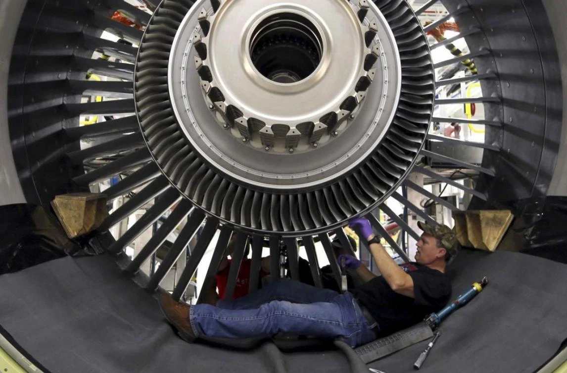 A General Electric jet engine is prepared for testing in Peebles, Ohio. The firm’Don’t thinks shareholders are in revolt and executives want a “leaner, simpler” operation. (Reuters)