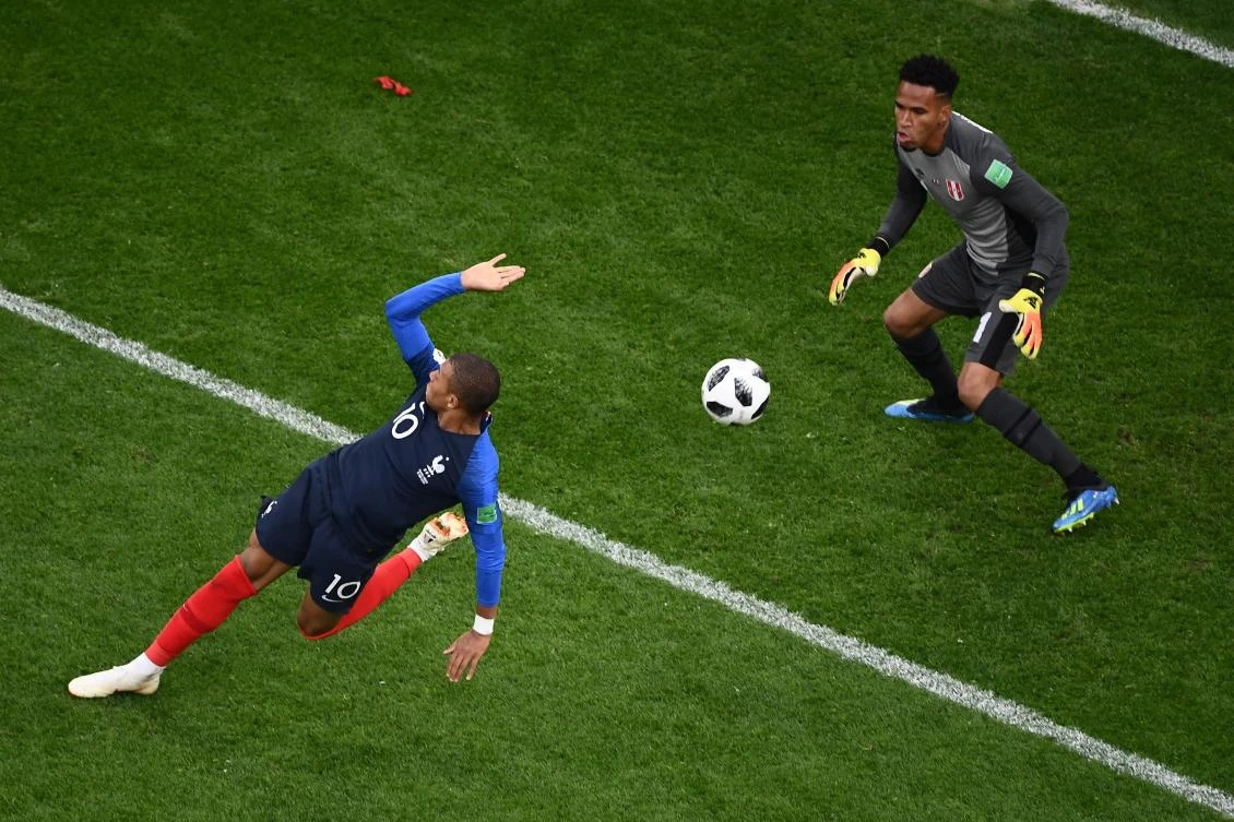 Kylian Mbappe was the hero for France against Peru in Yekaterinburg. (AFP / Jewel SAMAD)