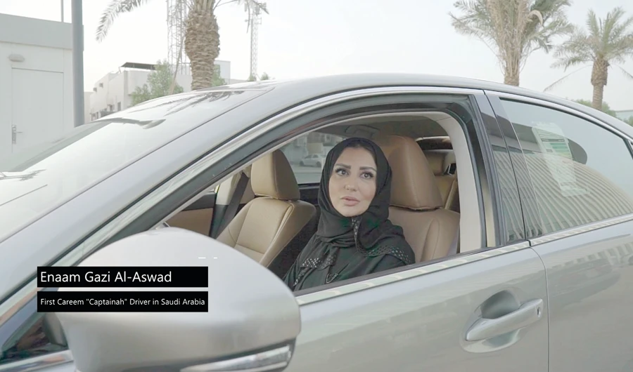 A video made for the big day also features Captainah (the female version of captain) Enaam Gazi Al-Aswad, Careem’s first female driver in Saudi Arabia, sharing her thoughts on the historic event