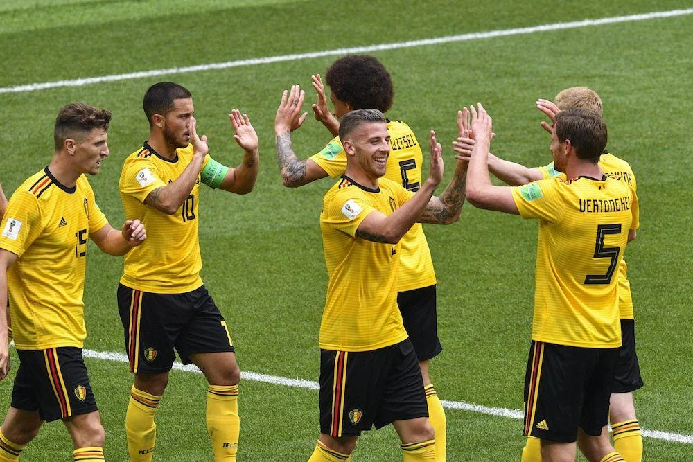 Belgium captain Eden Hazard scored in either half, including an early penalty at the Spartak Stadium, before substitute Michy Batshuayi added their fifth. (AFP)