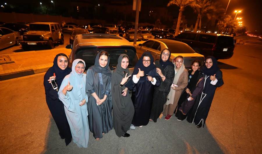 Saudi women celebrate after they drove their cars in the eastern city of Alkhobar early Sunday. (REUTERS/Hamad I Mohammed)