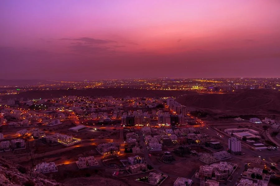 A view of Oman's capital Muscat in the evening. (Shutterstock)