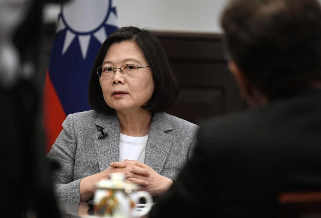 Tsai Ing-wen urged other nations to unite with Taiwan in defending against China’s expansionist aims and to protect shared liberal values. (AFP)