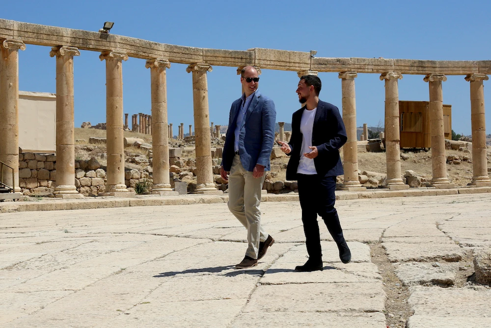 Prince William visits Jerash, meets students during Jordan visit