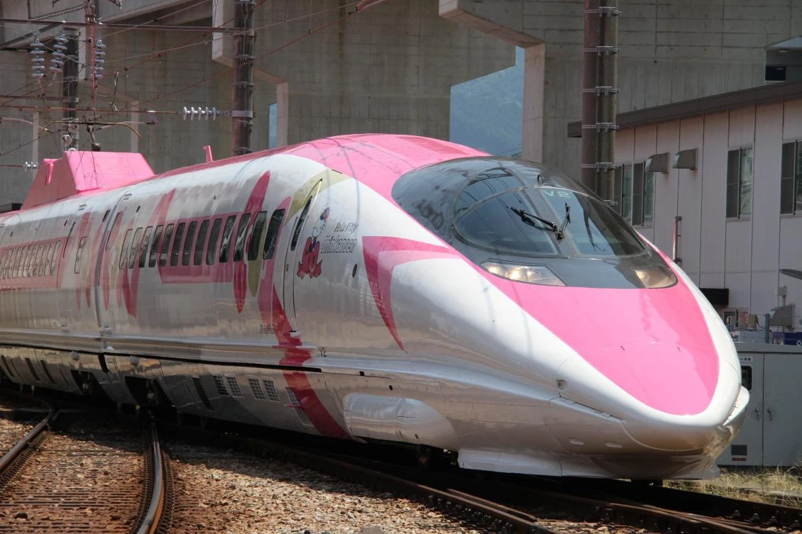 The Hello Kitty shinkansen or bullet train will run for the next three months between the western cities of Osaka and Fukuoka from Saturday, the West Japan Railway firm said. (AFP)