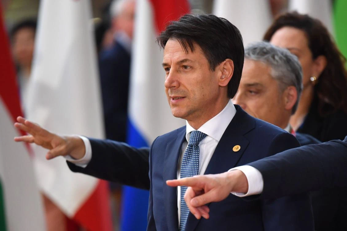 Italian Prime Minister Giuseppe Conte arrives to take part in an European Union leaders' summit focused on migration. (AFP)