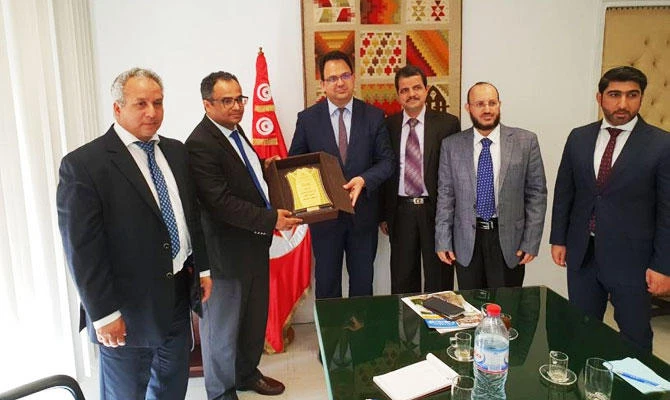 Ziad Ladhari, minister of development with other officials.
