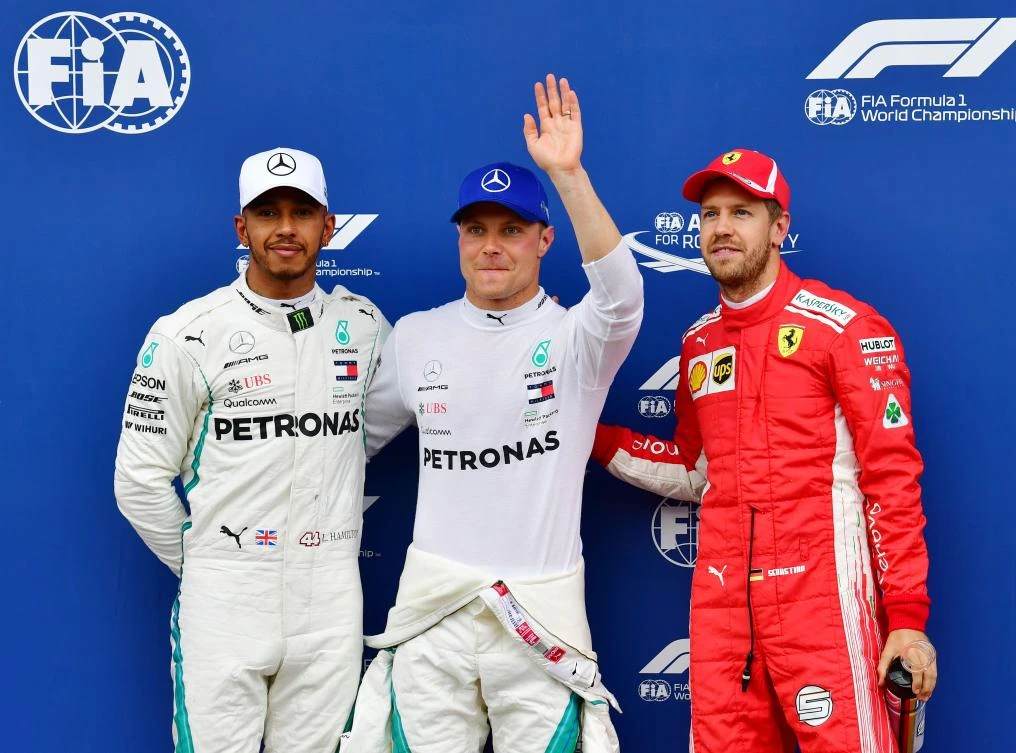 Valteri Bottas edges Lewis Hamilton as Mercedes takes front row in Austria