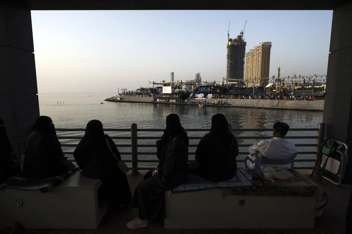 The growth report comes as Crown Prince Mohammed bin Salman pushes a package of sweeping economic and social reforms in the kingdom. Above, the spectators in Jeddah prior to the 2018 FISE World Series tour last March. (AFP)