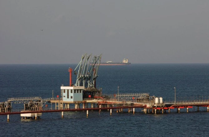 Pipelines and a loading berth at the oil port of Marsa al Hariga in Tobruk, Libya, where operations have been suspended. (Reuters)