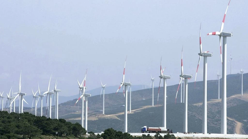 Wind turbines at the Dahr Saadane wind farm, near Tangiers. ACWA Power has opened the 120 MW Khalladi wind farm near the Moroccan city. (Reuters)