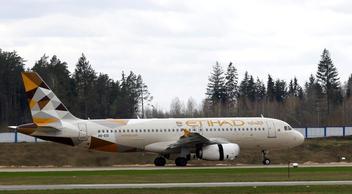 Etihad Airways Airbus A320-200 plane is seen at the National Airport Minsk, Belarus April 19, 2018. (Reuters)