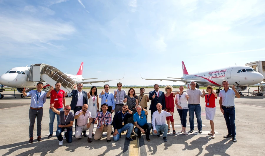 The latest Airbus A320 arrived on schedule from the Airbus facility in Toulouse, France.