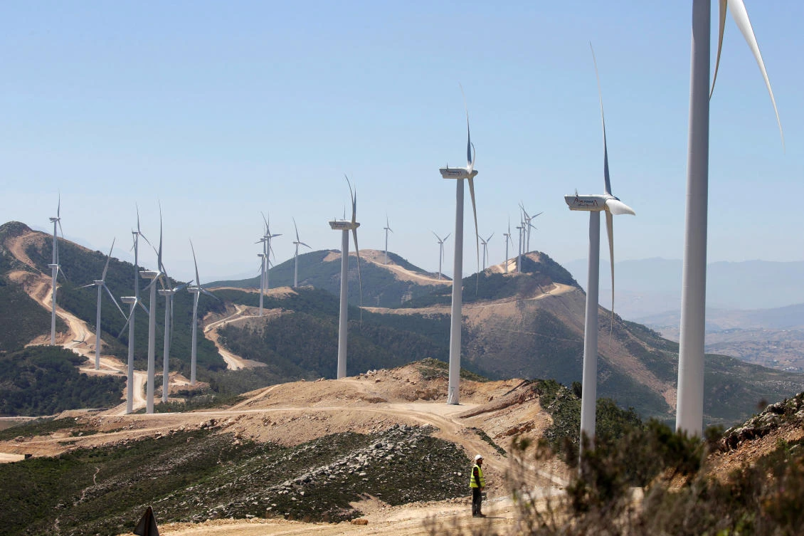 Saudi Acwa Power-generating windmills are pictured in Jbel Sendouq, on the outskirts of Tangier, Morocco, June 29, 2018. (REUTERS/Youssef Boudlal)