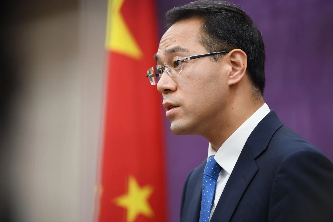 Chinese Ministry of Commerce spokesman Gao Feng speaks at a press conference in Beijing, days ahead of an imminent US-China trade war, on July 5, 2018. (AFP)