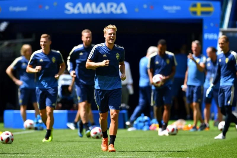 Sweden (pictured) faced England for a place in the World Cup semi finals. (Reuters)