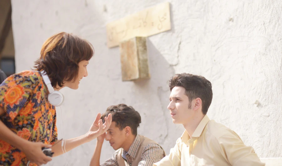 Layla Kaylif on the set of her debut movie.
