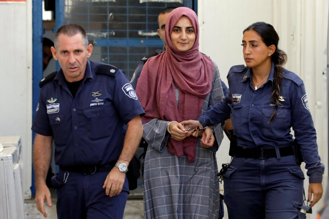Turkish citizen, Ebru Ozkan, who was arrested at an Israeli airport last month, is brought to an Israeli military court. (Reuters)
