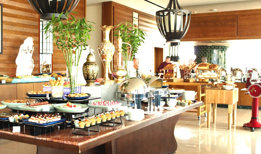 The well-organized buffet at the 24 Restaurant in Jeddah’s Assila Hotel.