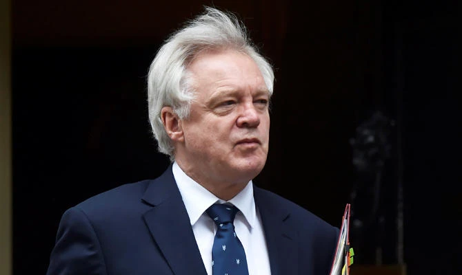 Britain's Secretary of State for Exiting the European Union David Davis arrives in Downing Street, London, in this March 29, 2017 file photo. (REUTERS)