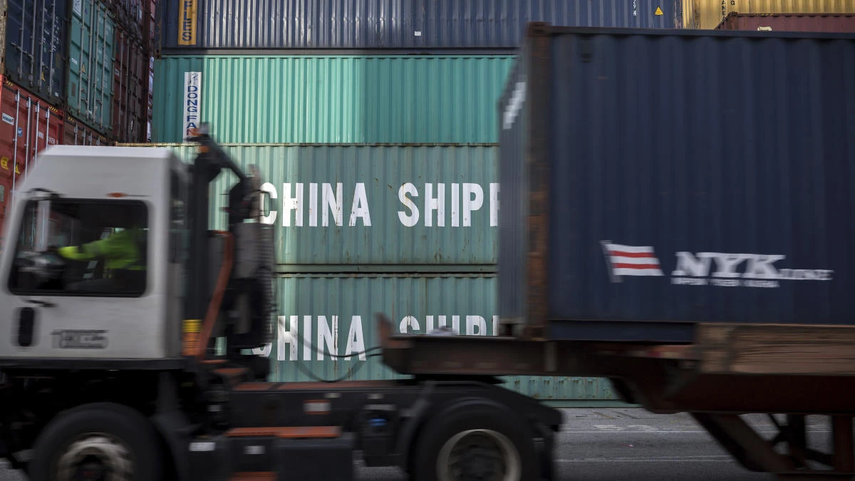 European exporters are ‘scrambling to readjust supply chains’ so goods bound for the United States do not pass through China. (AP)