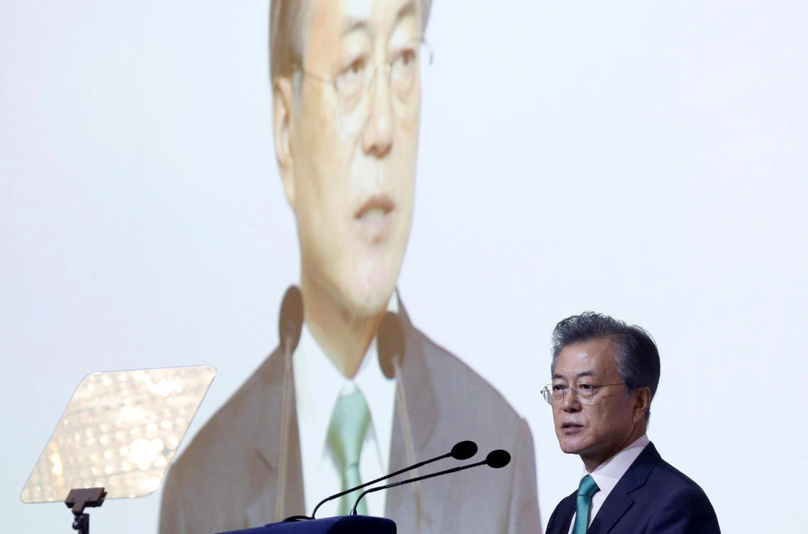 South Korea’s Moon urges Pyongyang, US to move forward on ending nuclear program