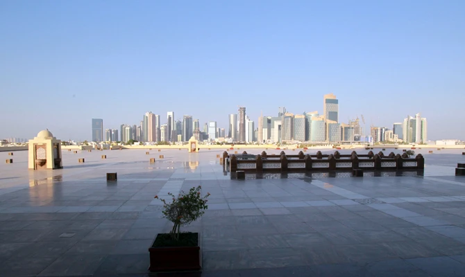 A view shows buildings in Doha, Qatar, in this file photo taken on June 9, 2017. (REUTERS)