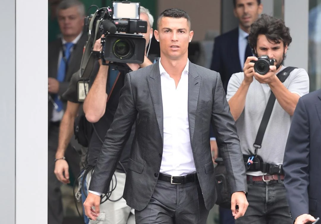 The Portuguese star was unveiled as a Juventus player in Turin on Monday.