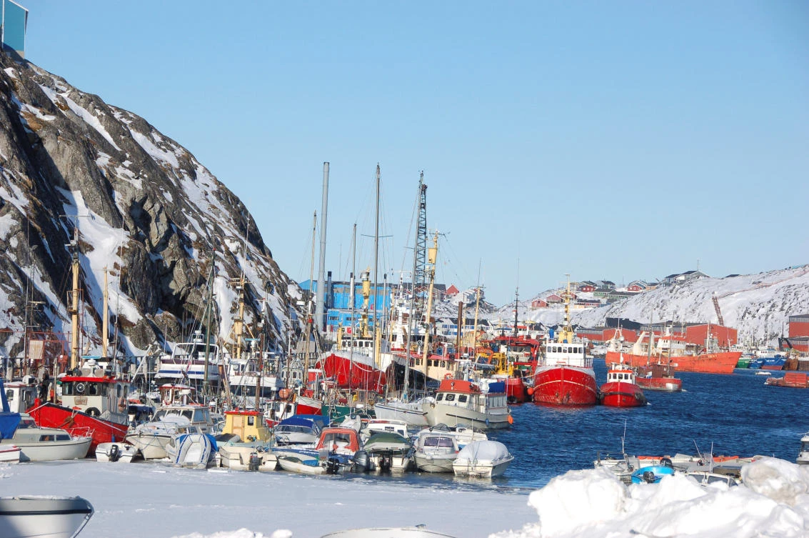 Denmark and the United States have been concerned about China’s interest in Greenland. Above, Nuuk port. (Reuters)