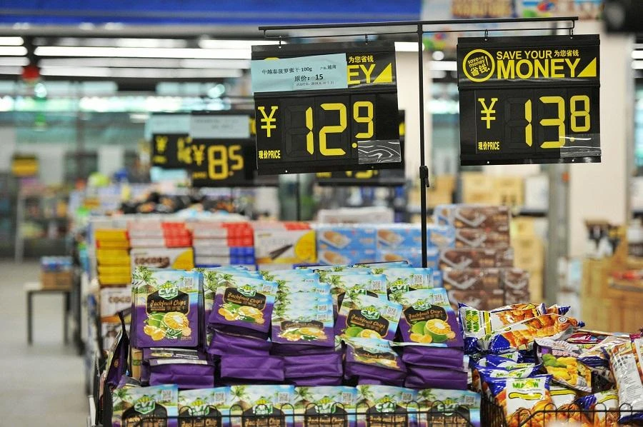 Imported items displayed at a store in Qingdao in China's eastern Shandong province. (File Photo: AFP)
