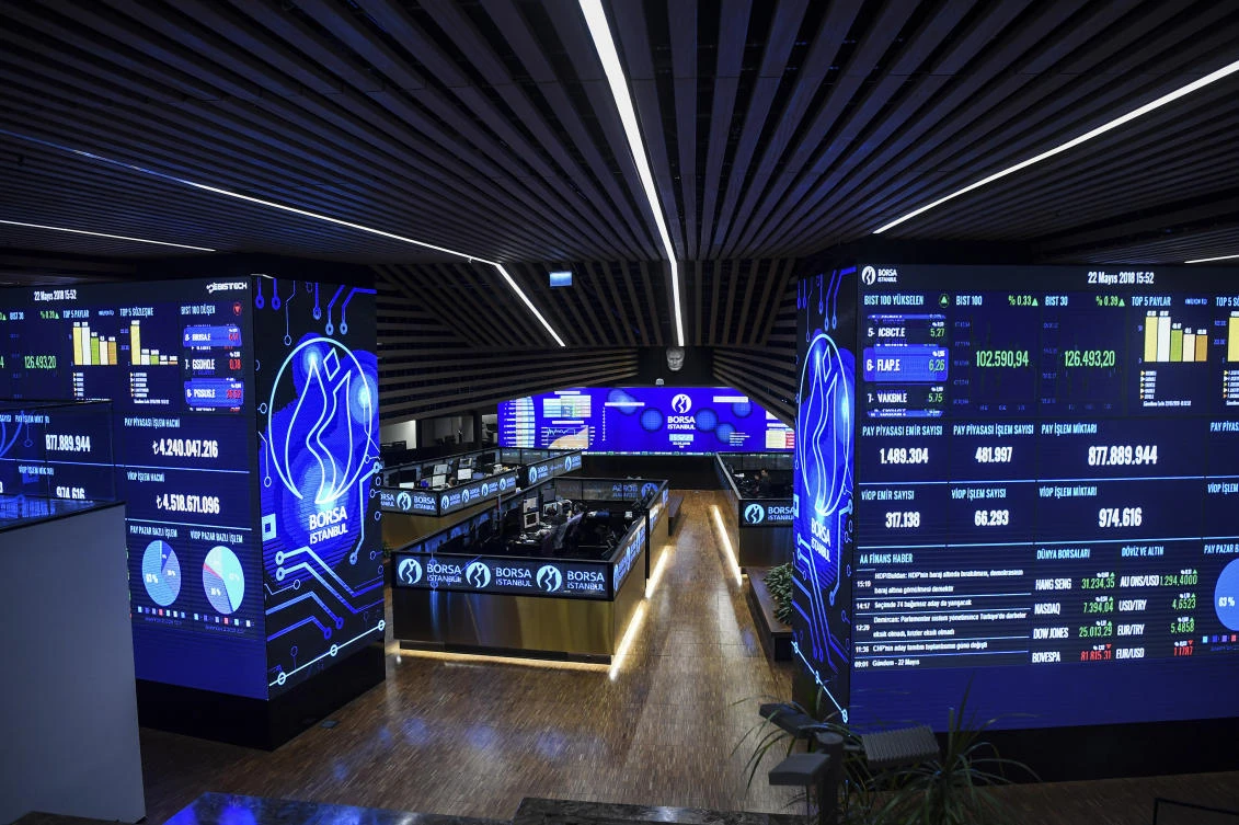 A general view shows the trade floor of the Borsa Istanbul. (Ozan Kose/AFP)