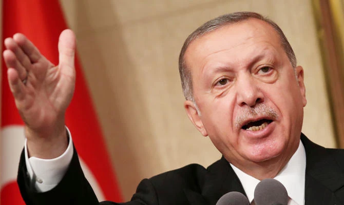 Erdogan said Israel had shown itself to be a “terror state” by attacking Palestinians with tanks and artillery. (REUTERS)