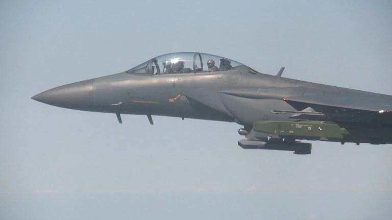 South Korea’s Air Force deployed more than one fighter jet to track and blare warnings to the Chinese aircraft to leave, the Joint Chiefs of Staff said in a statement. (AFP)