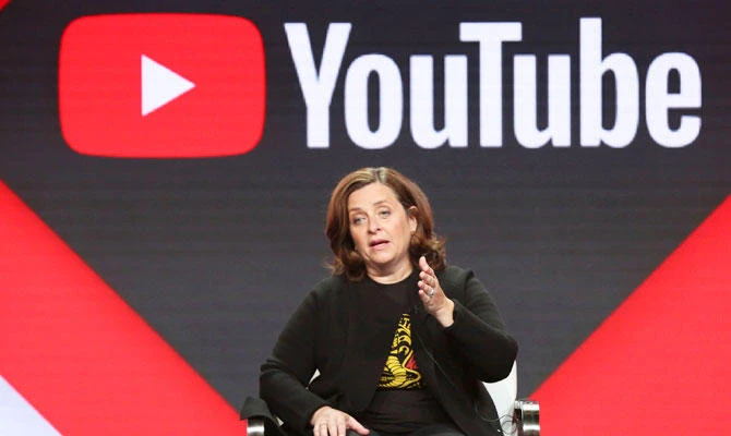 Susanne Daniels, global head of original content, YouTube, participates in the executive panel during the YouTube Television Critics Association Summer Press Tour at The Beverly Hilton hotel on Friday, July 27, 2018, in Beverly Hills, Calif. (AP)