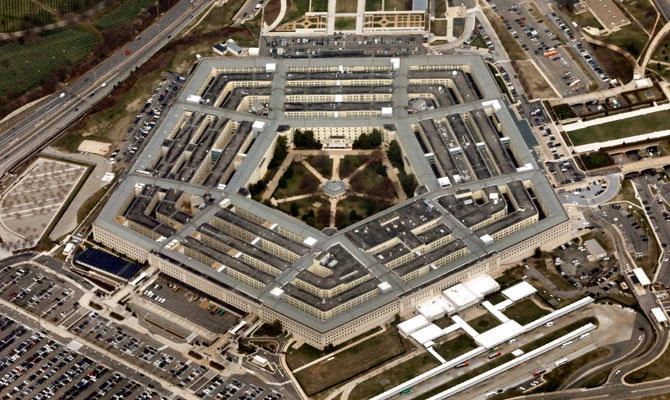 The Pentagon is seen in this aerial photo from the Air Force One in Washington, DC, US, in this March 29, 2018 photo. (REUTERS)