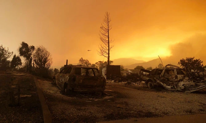 A blackened landscape is shown from wildfire damage near Keswick, California, US, July 27, 2018. (REUTERS)