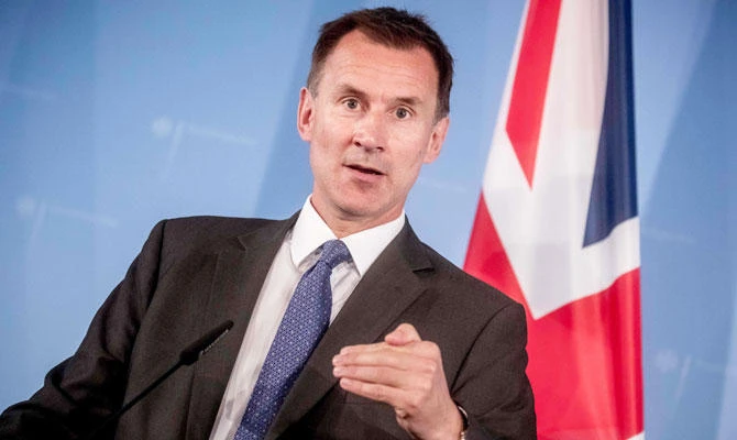 British Foreign Secretary Jeremy Hunt gestures during a joint press conference with his German counterpart (unseen), at the Federal Foreign Office in Berlin, on July 23, 2018. (AFP)