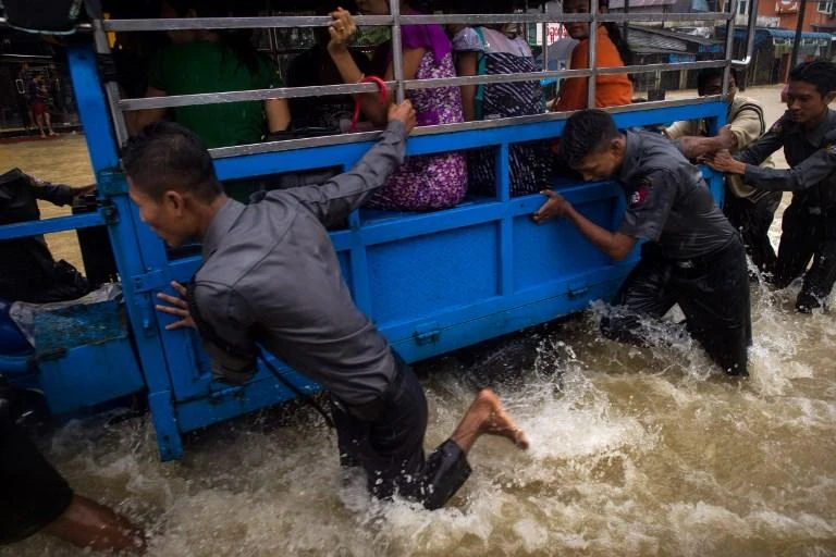 Heavy monsoon rains have pounded Myanmar in recent days and show no sign of abating, raising fears that the worst might be yet to come. (AFP)