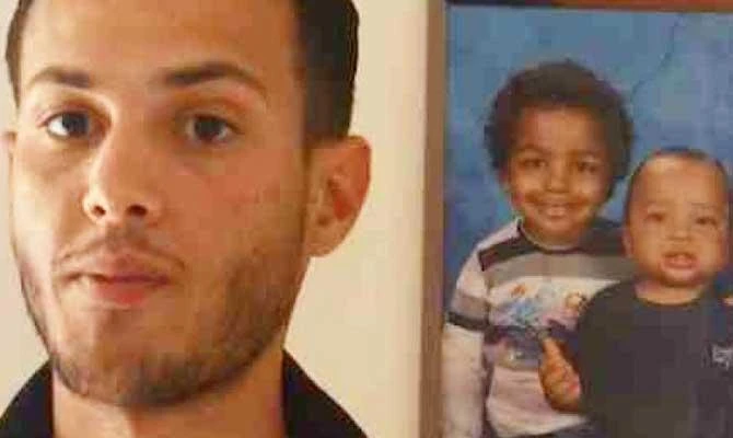 Mohamed Aymen Latrous (L) and the two children he rescued. (Photo: francesoir)