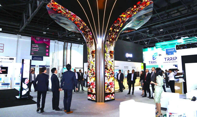 The LG OLED Tree at Gitex Technology Week in Dubai.