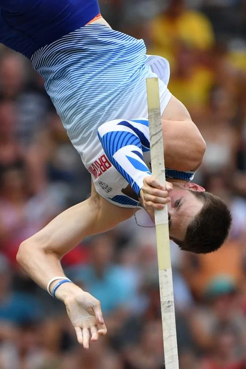 Great Britain's Tim Duckworth competes in the men's decathlon Pole Vault event during the European Athletics Championships at the Olympic stadium in Berlin on August 8, 2018. / AFP / Andrej ISAKOVIC