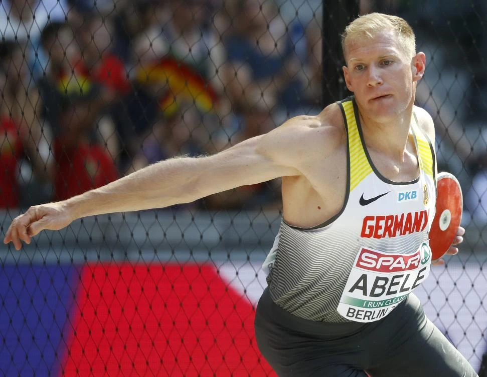 2018 European Championships - Men's Decathlon Discus Throw - Olympic Stadium, Berlin, Germany - August 8, 2018 - Arthur Abele of Germany competes. REUTERS/Kai Pfaffenbach
